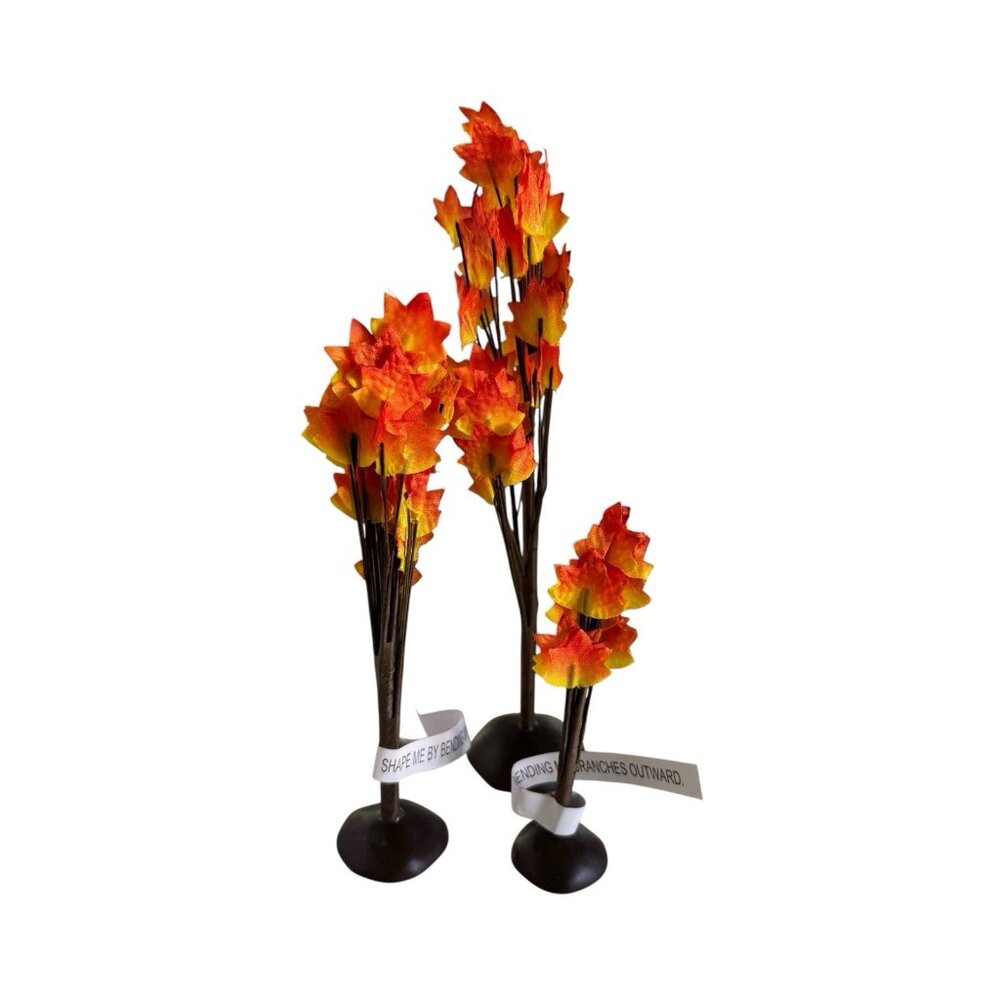 Dept 56 Village Autumn Maple Wire Trees Set of 3 General Village 810845 Open Box